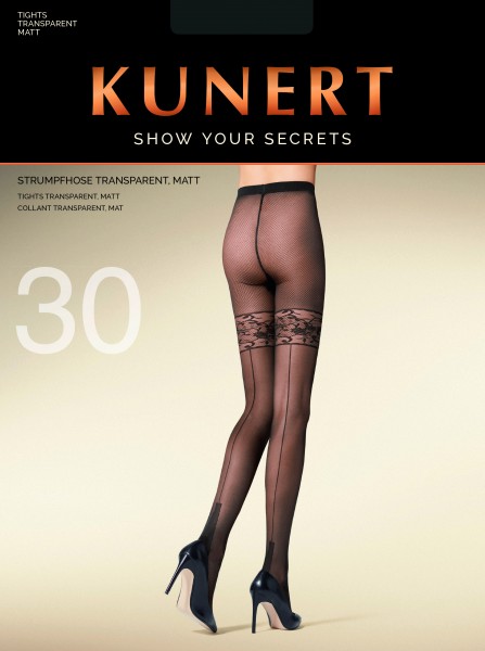 Trendy panty met kousenmotief en achternaad Radiance Net van KUNERT