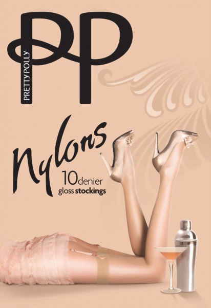 Gladde glanzende jarretelkousen Nylons Gloss 10 DEN van Pretty Polly