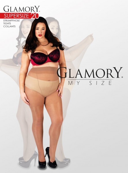 Glanzende grote maten panty Supersize 20 van Glamory