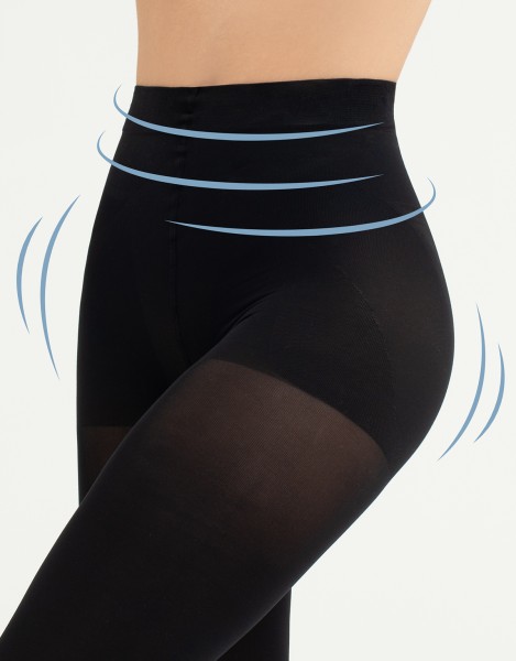 Cette - Opaque panty met figuurcorrigerend broekje en push-up effect