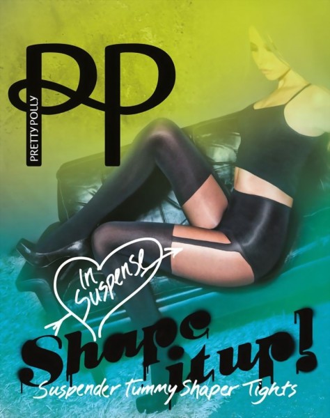 Figuurvormende panty met kousenmotief Shape It Up van Pretty Polly