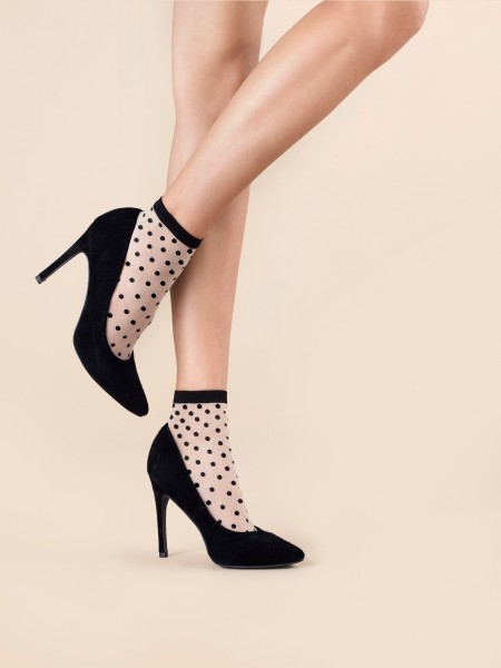 Elegante polka dot pantysokjes van Fiore, 20 DEN