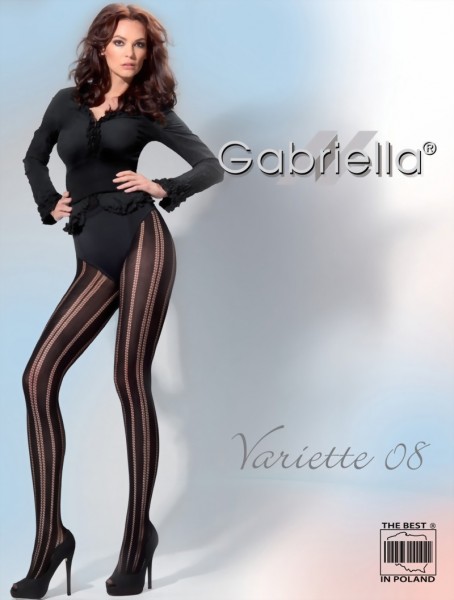 Elegante netpanty met streepjespatroon Variette 08 van Gabriella